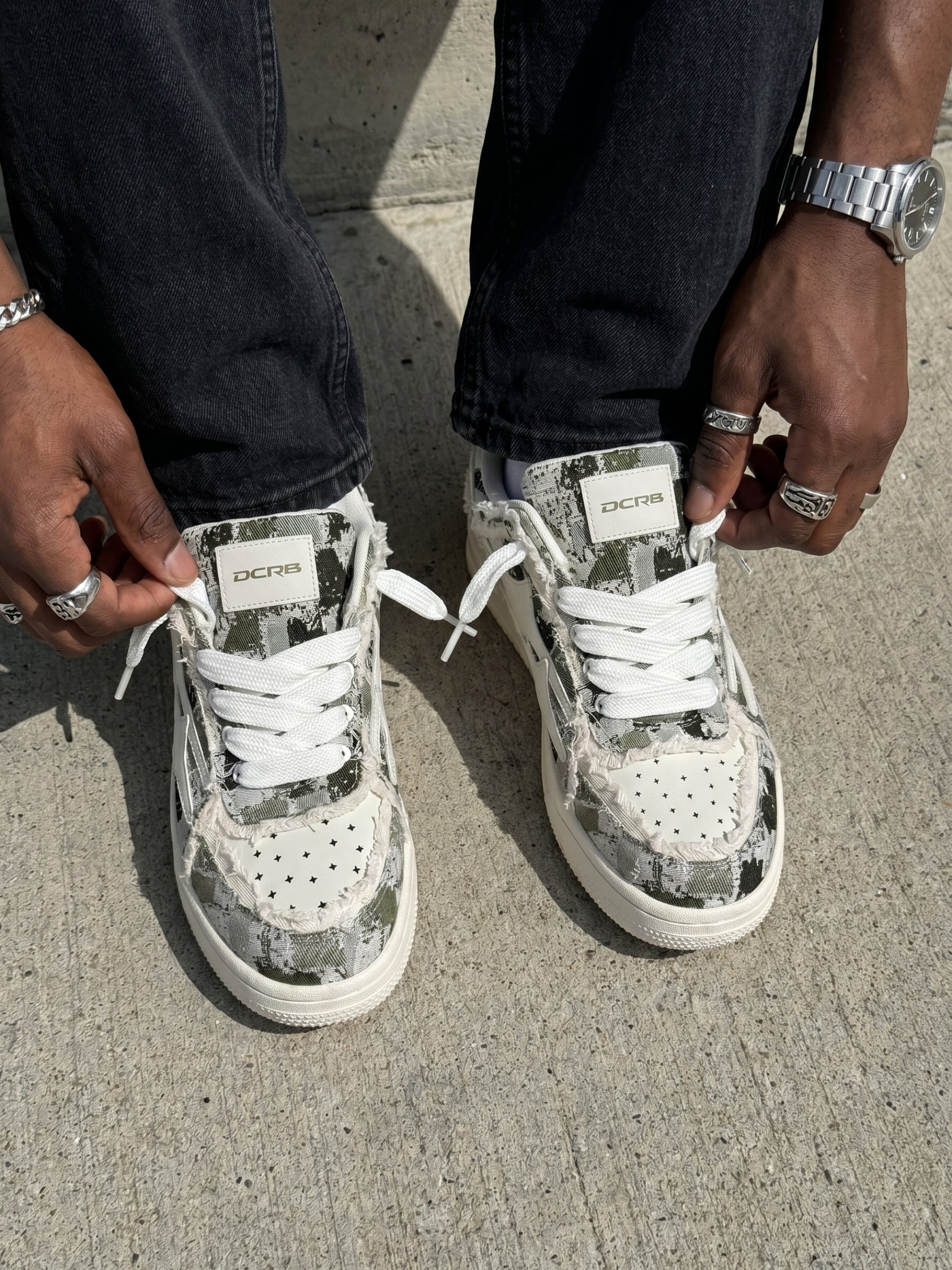 DCRB Broken Camo Green Sneakers