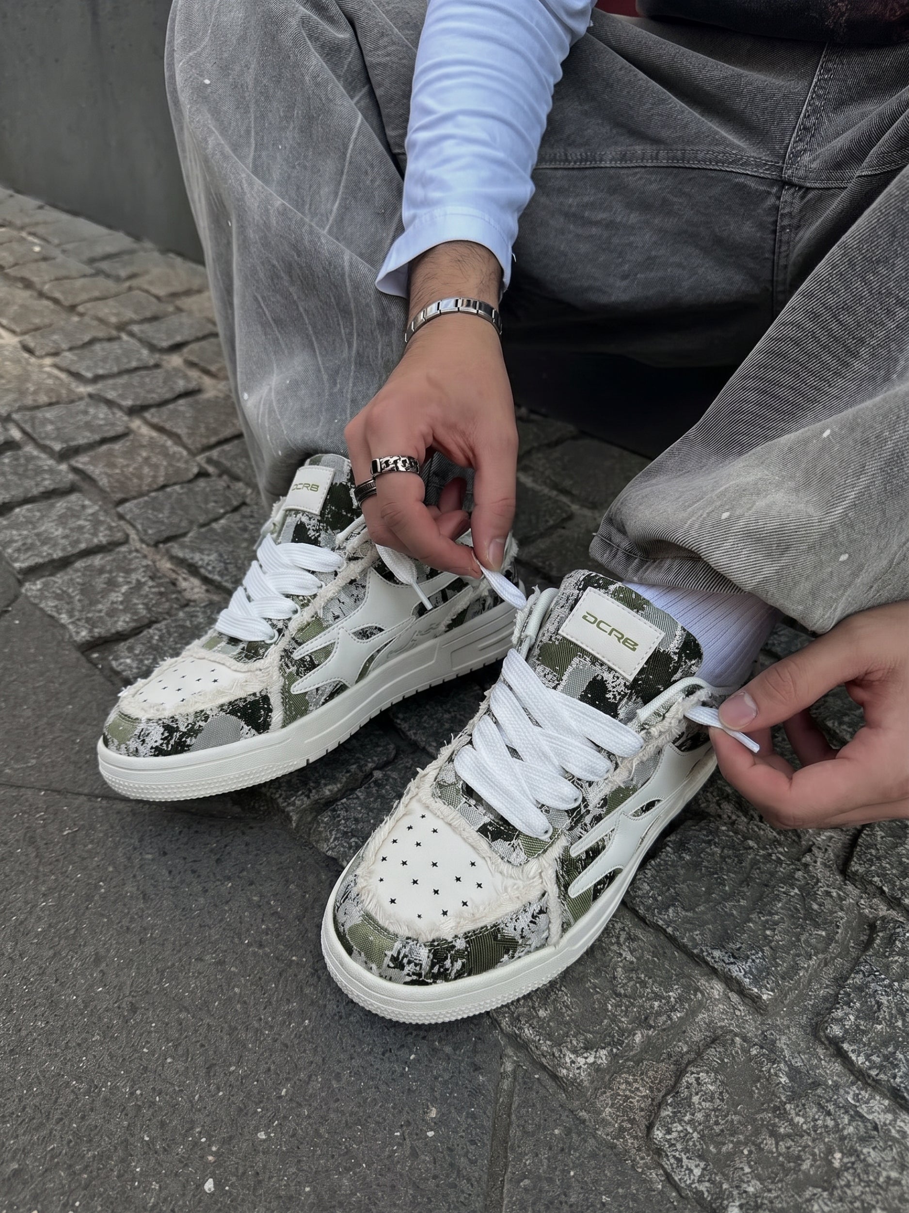 DCRB Broken Camo Green Sneakers