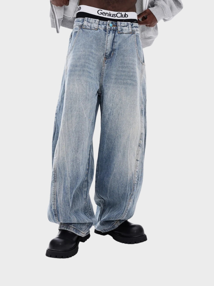 DCRB Acid Washed Baggy Denim Jeans