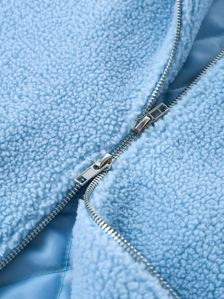 DCRB Two Tone Sherpa Fleece Jacket Blue