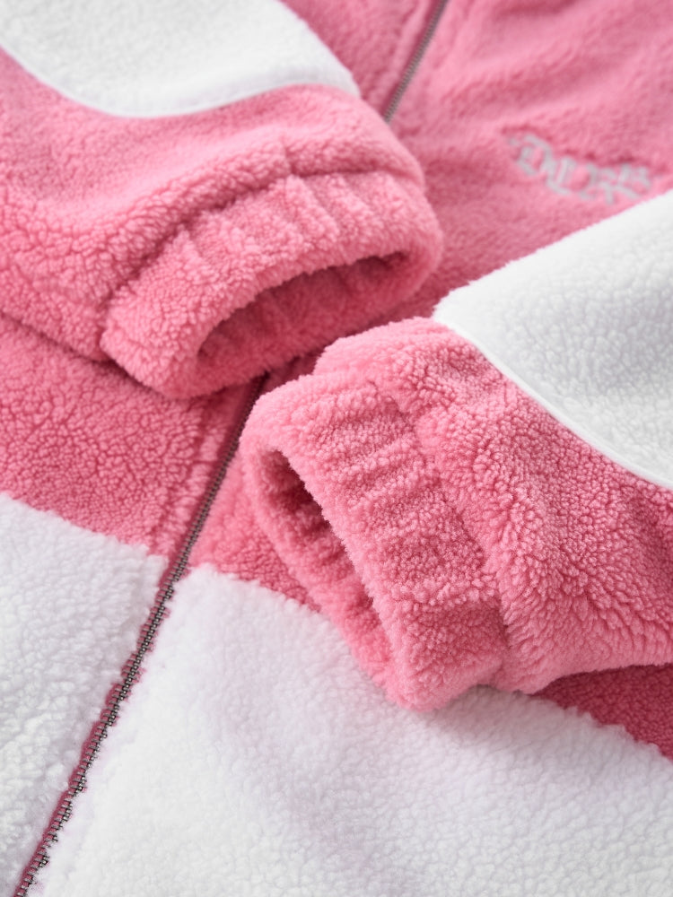 DCRB Two Tone Sherpa Fleece Jacket Pink