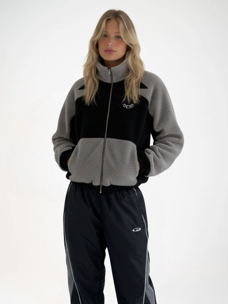 DCRB Two Tone Sherpa Fleece Jacket Black