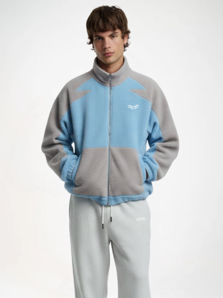 DCRB Two Tone Sherpa Fleece Jacket Blue
