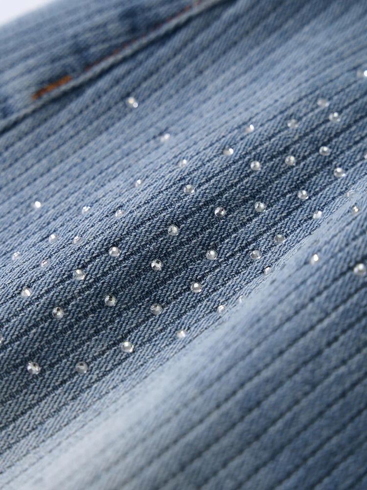 DCRB Rhinestone Longline Jorts