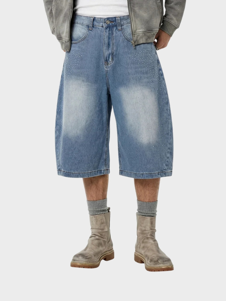 DCRB Rhinestone Longline Jorts