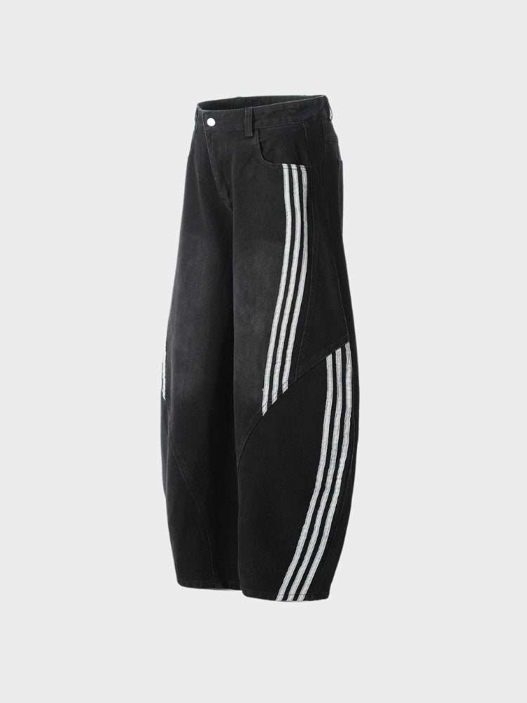 DCRB Striped Barrel Denim Jeans
