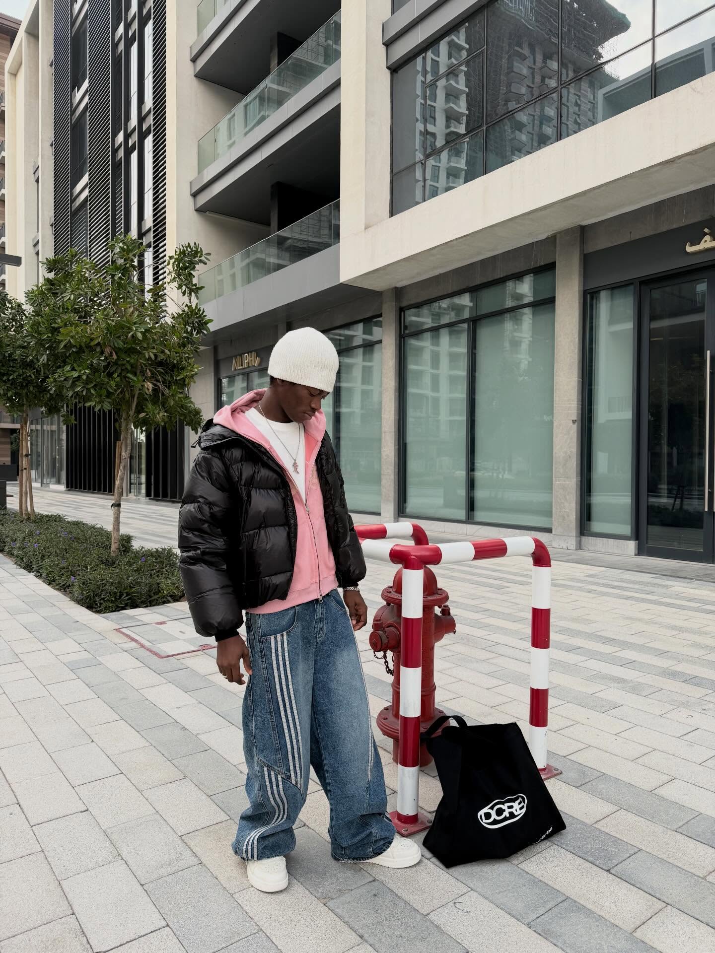 DCRB Striped Barrel Denim Jeans