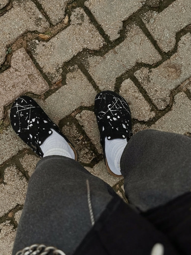 DCRB Ink Splash Clogs - Black