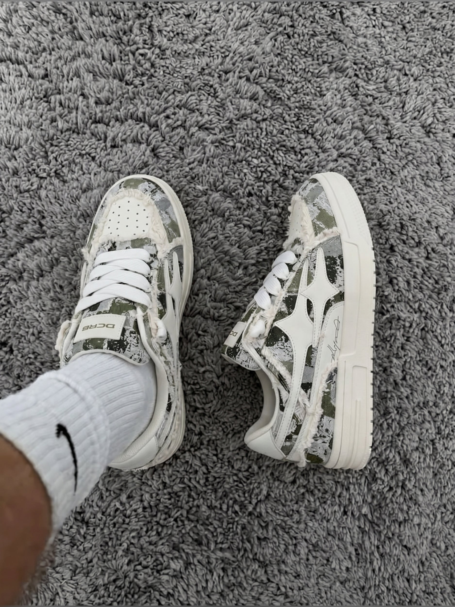 DCRB Broken Camo Green Sneakers