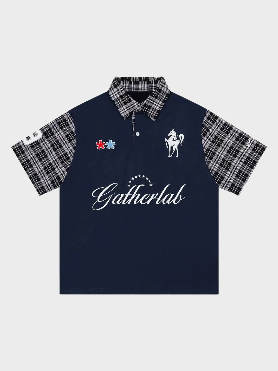 DCRB Plaid Sleeve Polo Shirt