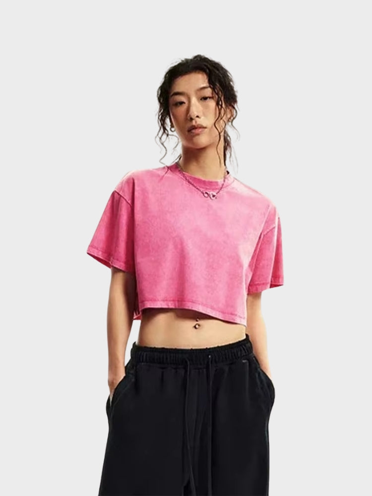 Women Cropped Washed T-Shirt