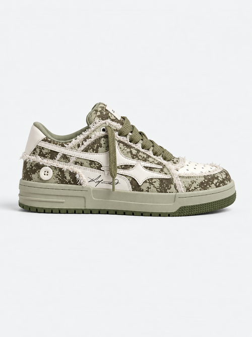 DCRB Army Green Distressed Sneakers in Army Green