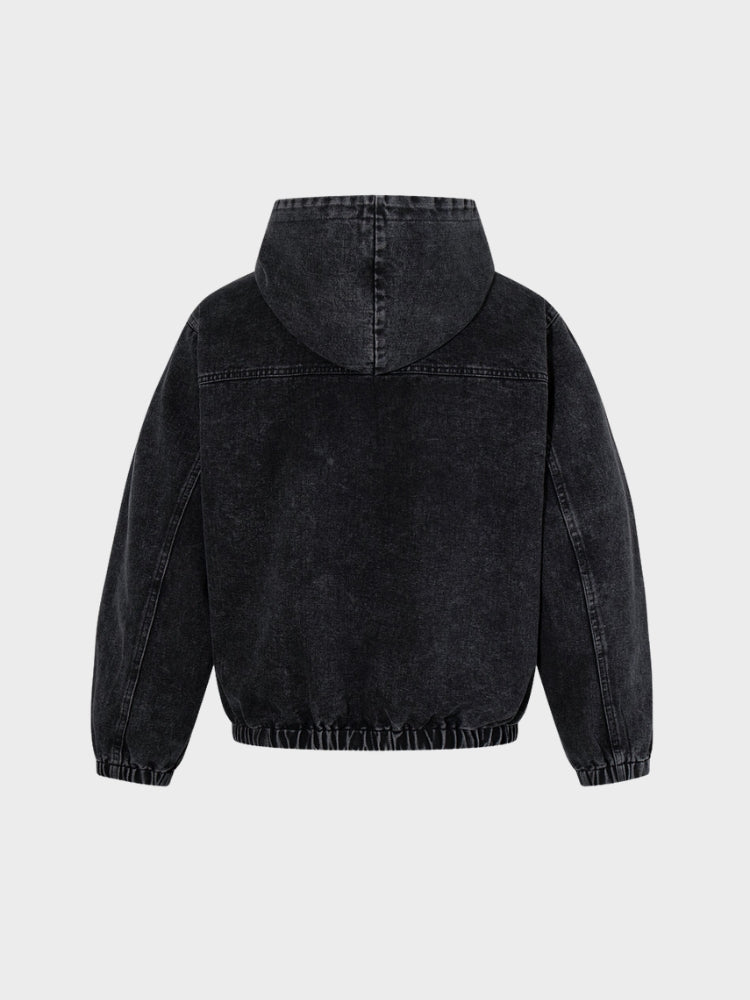 DCRB Toggle Front Washed Denim Hoodie