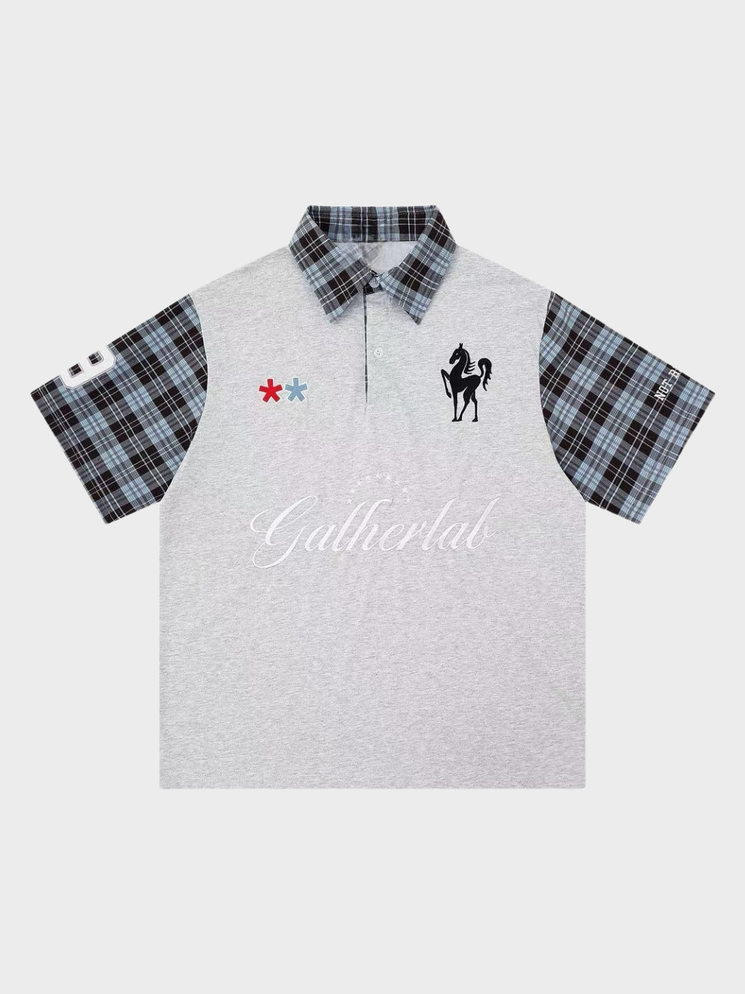 DCRB Plaid Sleeve Polo Shirt