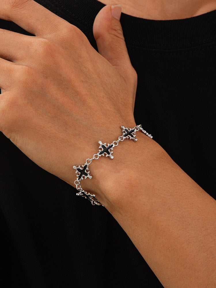 DCRB Black Cross Silver Bracelet