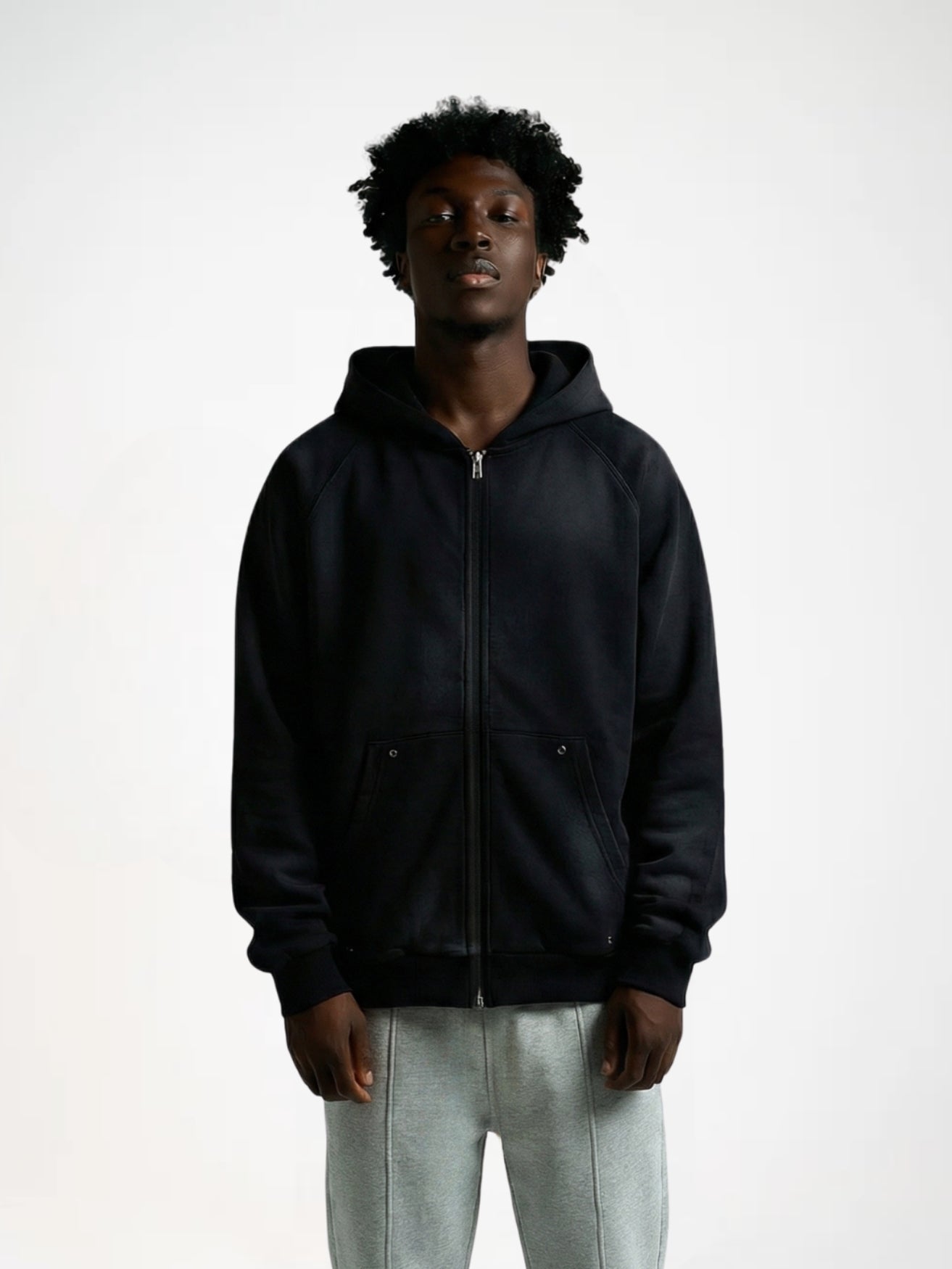 DCRB Distressed Material Zip-Up