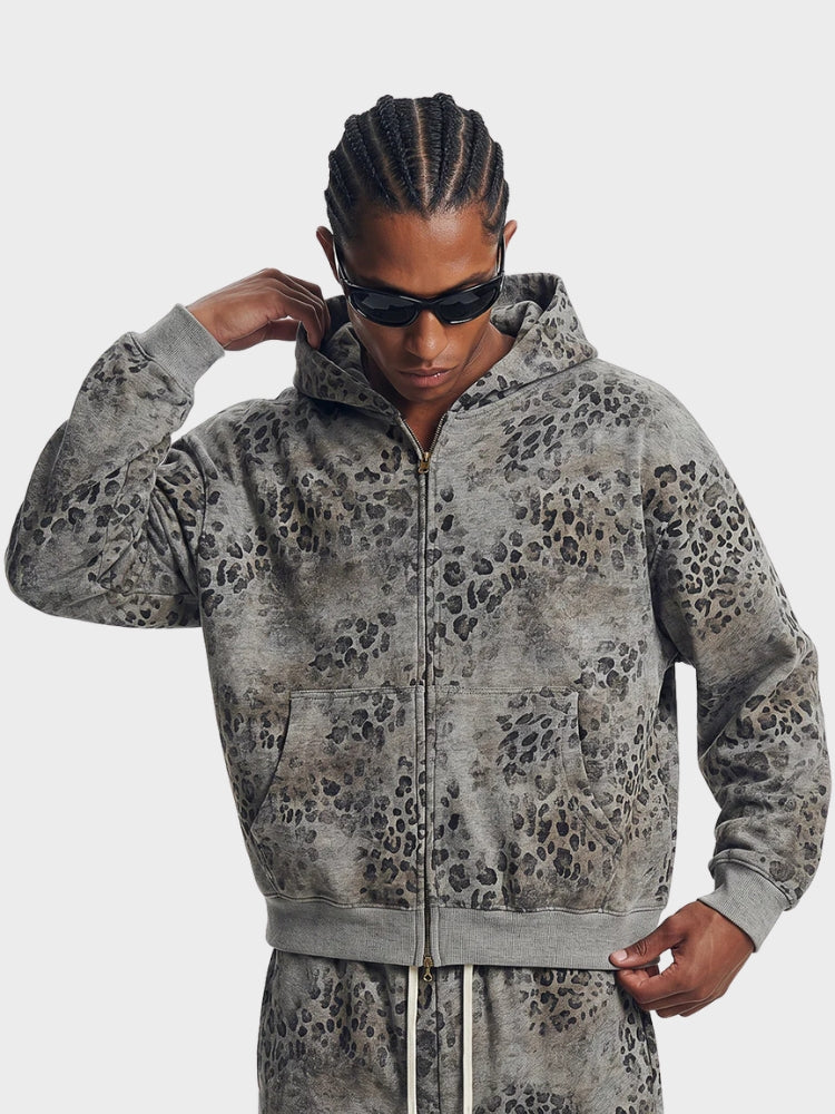 DCRB Leopard Vintage 400 GSM Washed Hoodie