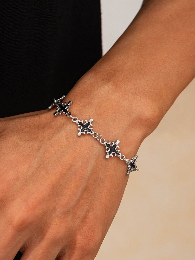 DCRB Black Cross Silver Bracelet