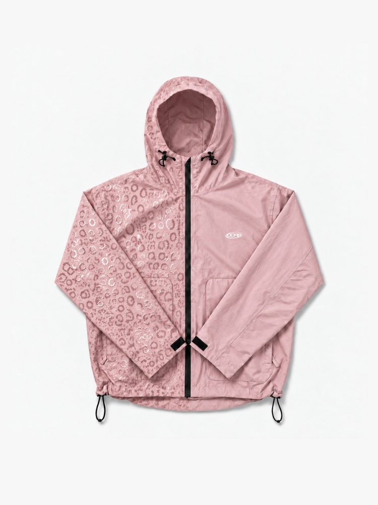DCRB Pink Water Reactive Cheetah Rain Jacket