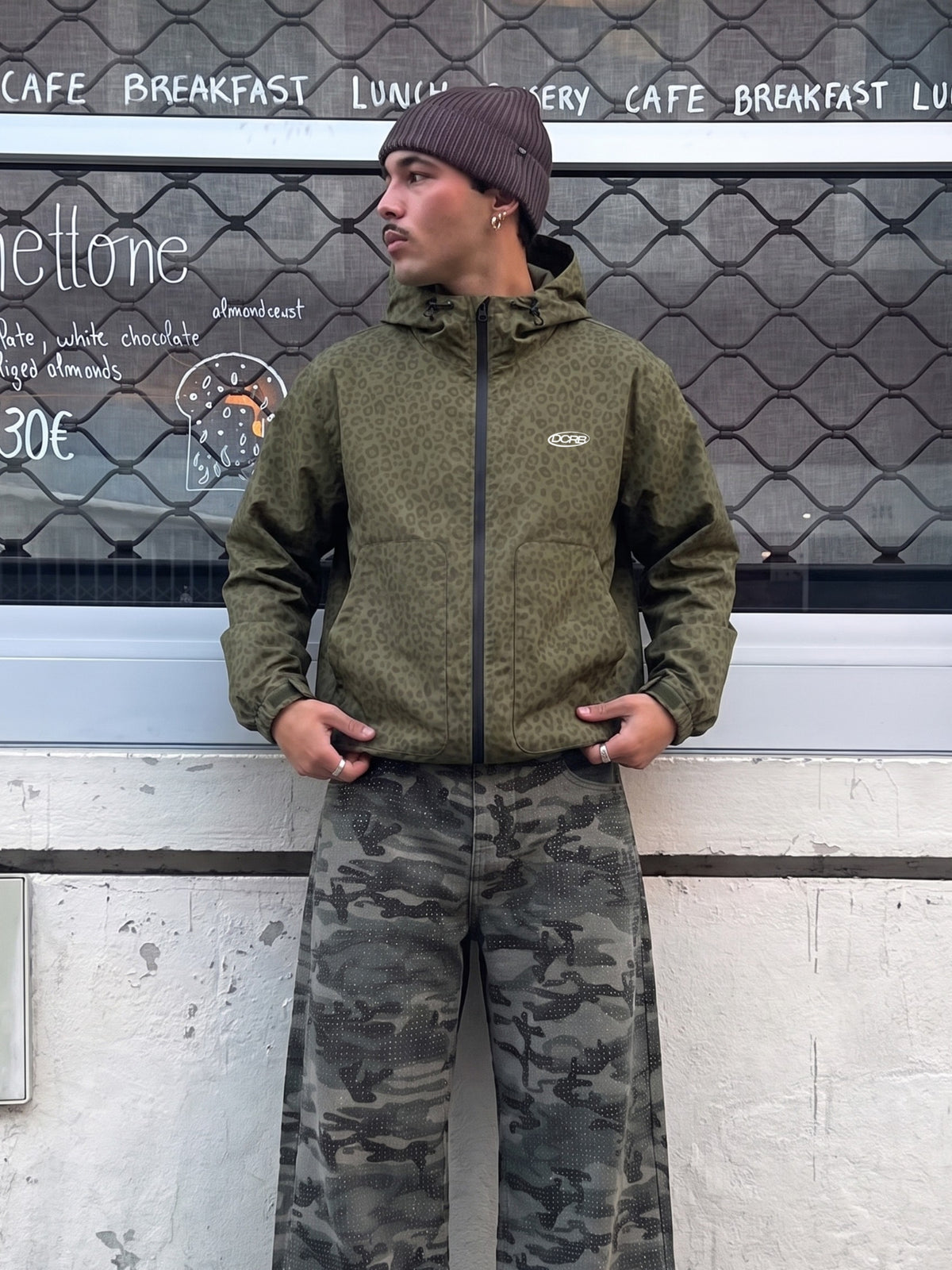 DCRB Black Water Reactive Cheetah Rain Jacket