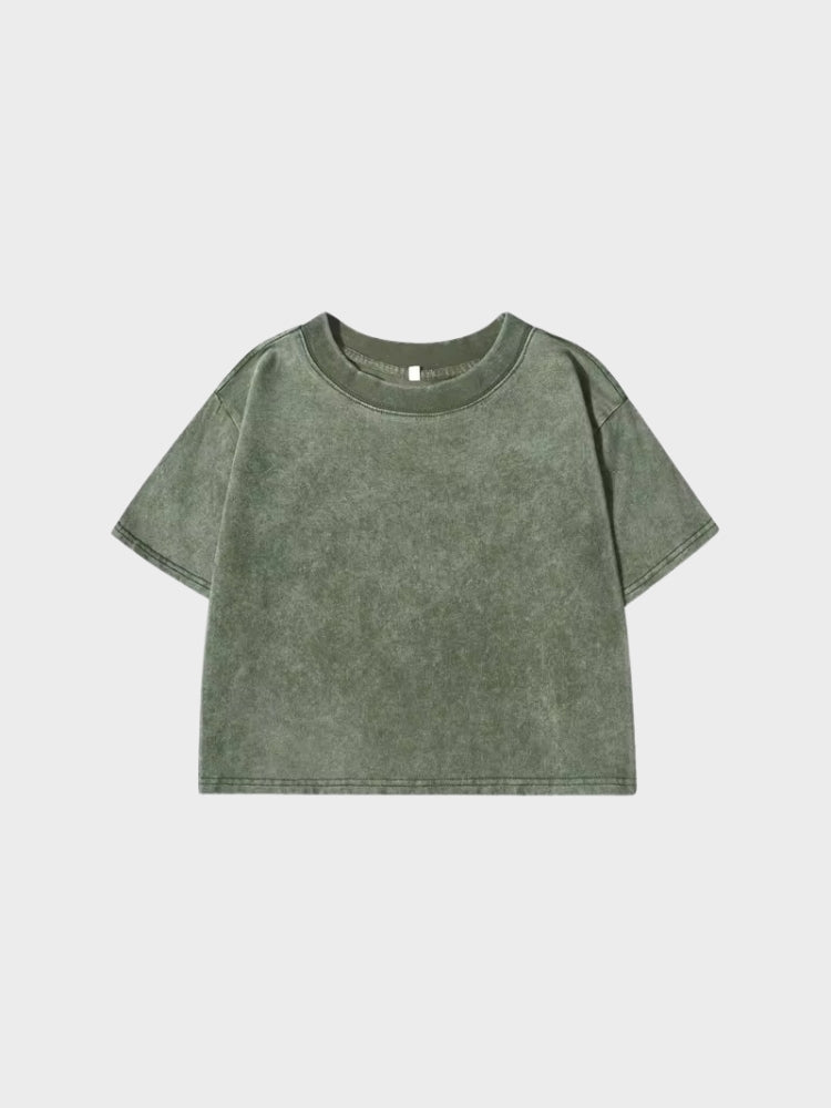 Women Cropped Washed T-Shirt