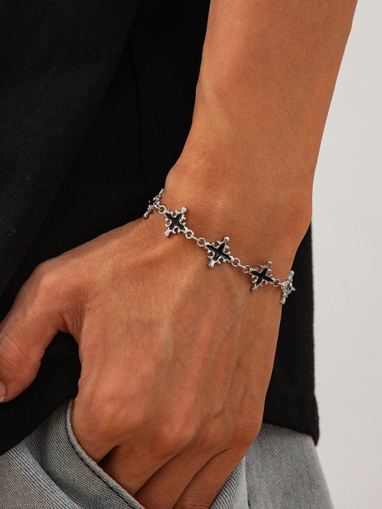 DCRB Black Cross Silver Bracelet