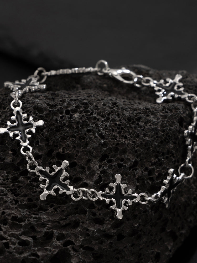 DCRB Black Cross Silver Bracelet