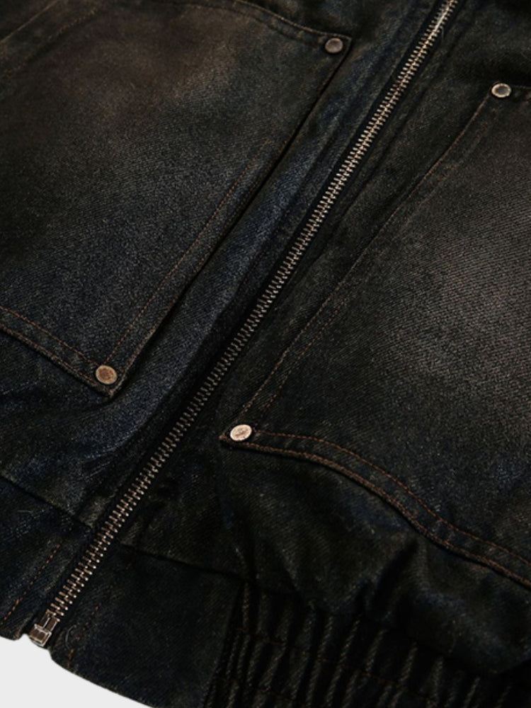 DCRB Washed Denim Fur Jacket