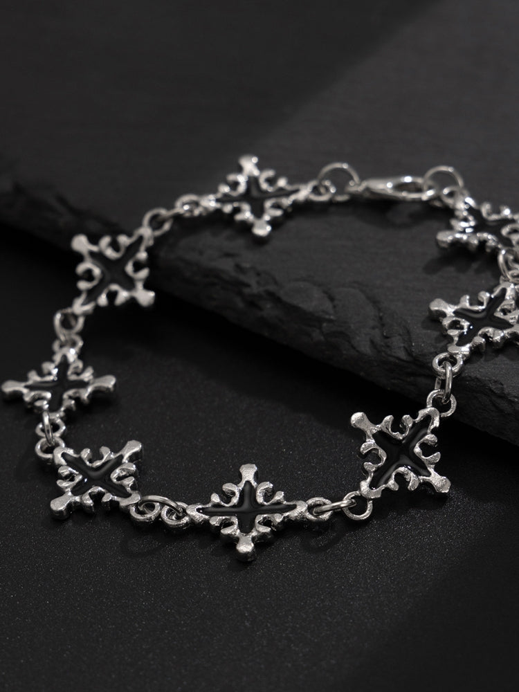DCRB Black Cross Silver Bracelet
