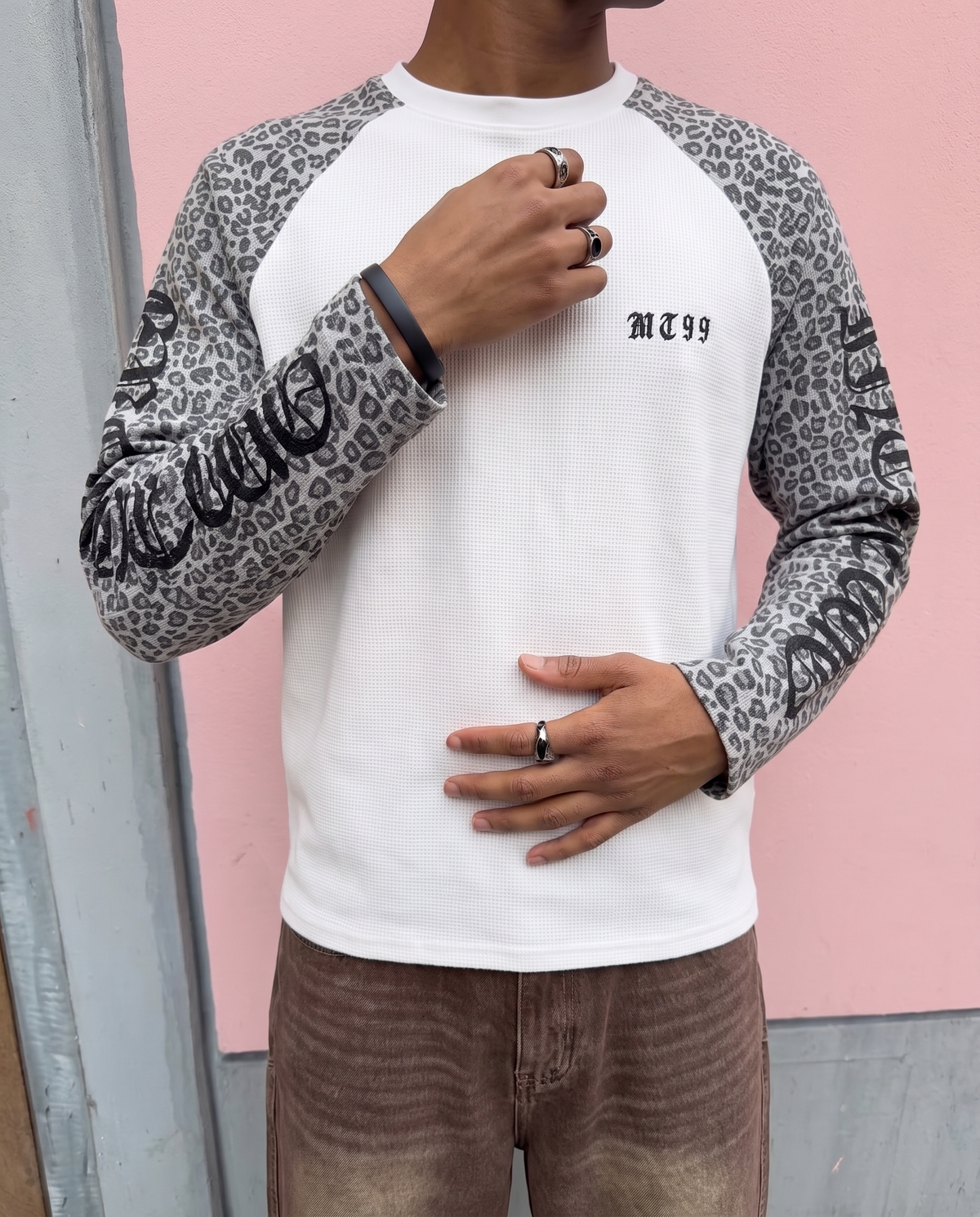 DCRB Waffle Knit Leopard Longsleeve