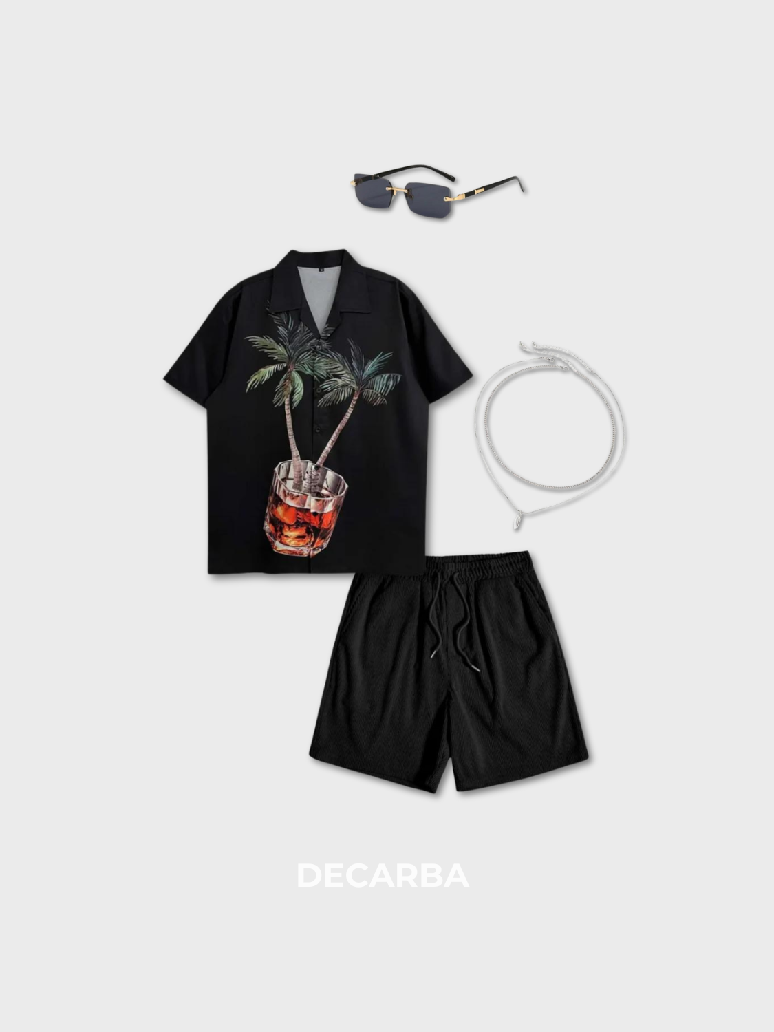 Hawaiian Black Summer Set