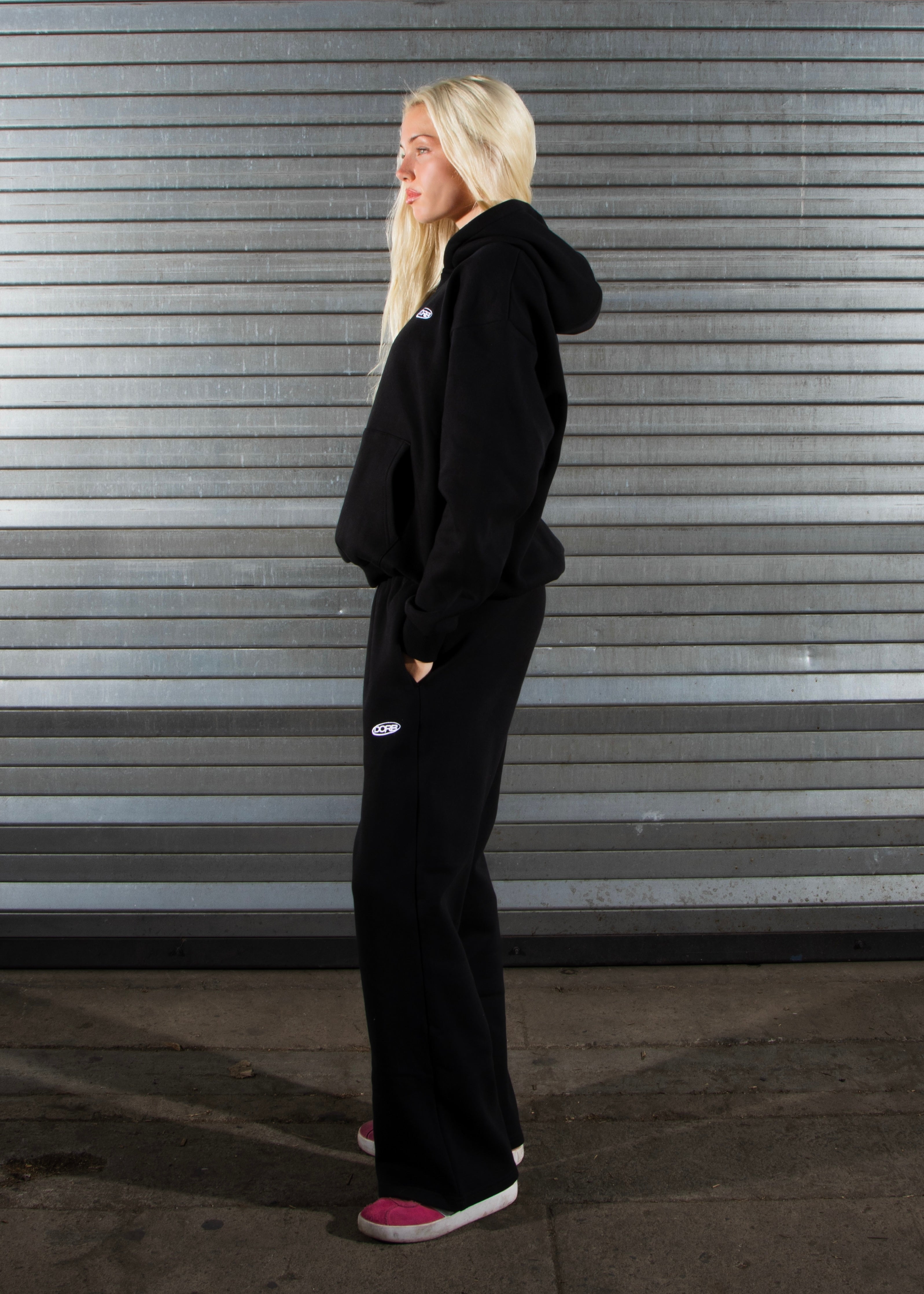 DCRB Tracksuit Open Leg Jogger - Black