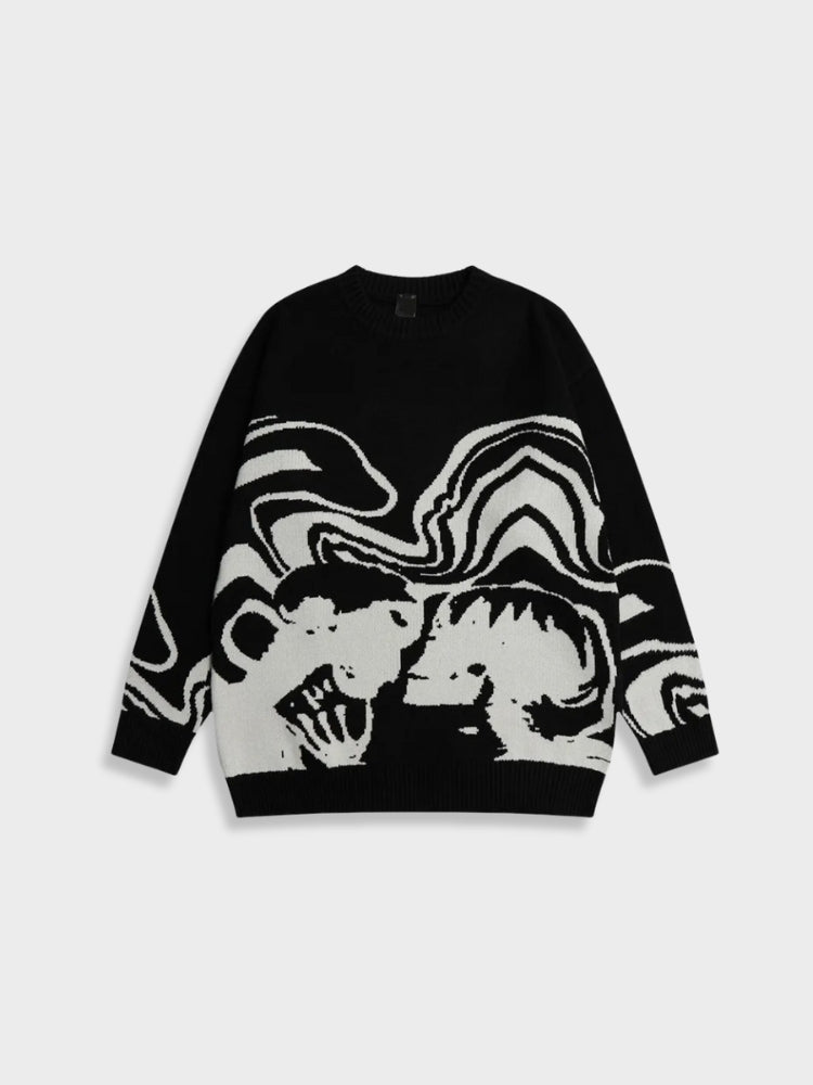Y2K Decarba Loose Sweater