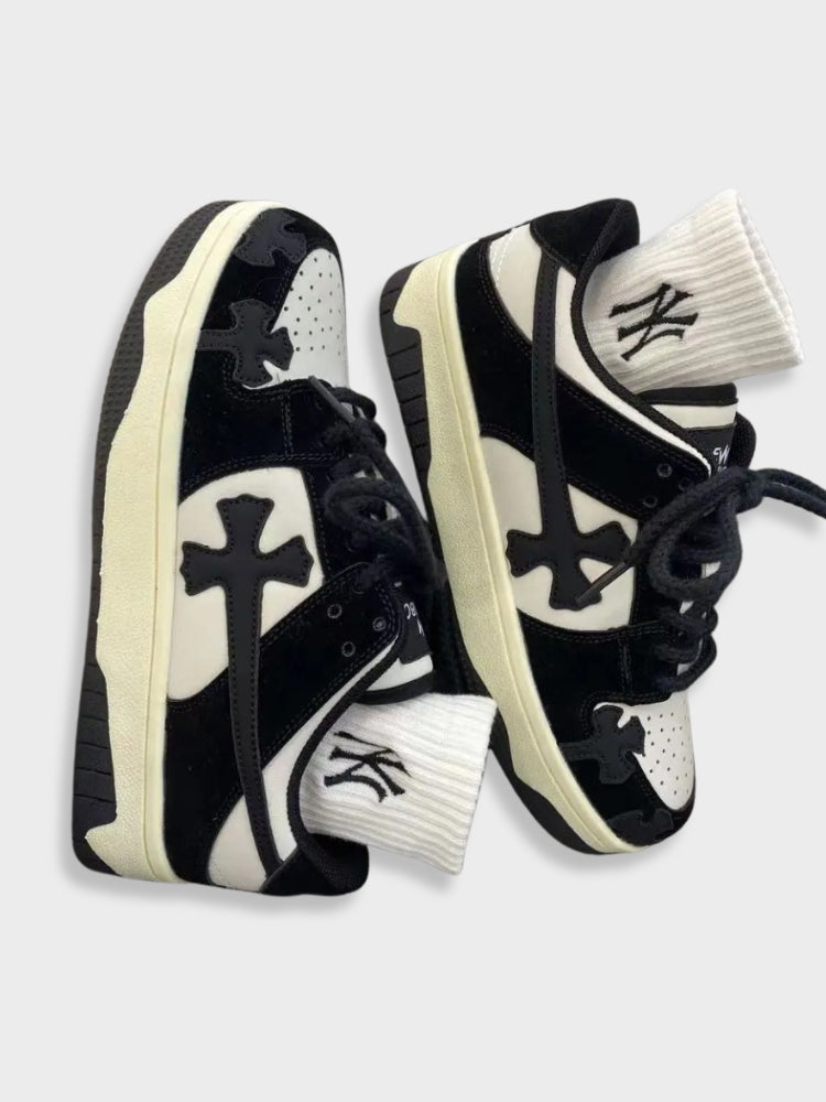 Black & White Cross Dunks