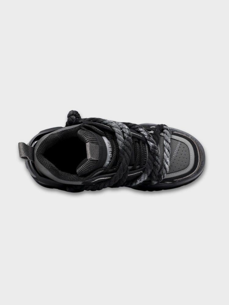 Black Wroped Laced Sneakers