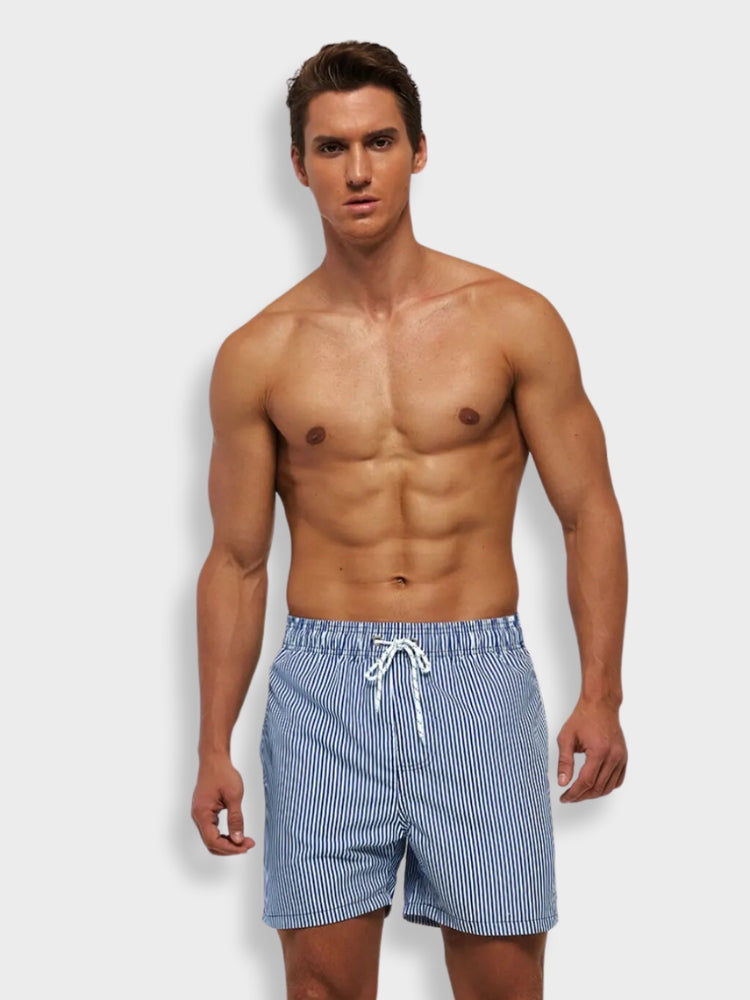 Old Money Striped Blue Swimshorts