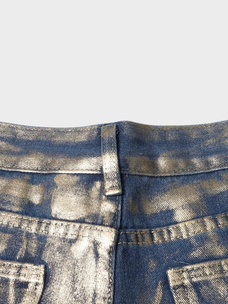 Metallic Washed Vintage Denim