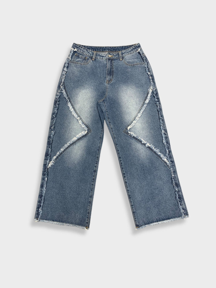 DCRB Frayed Acid Washed Denim