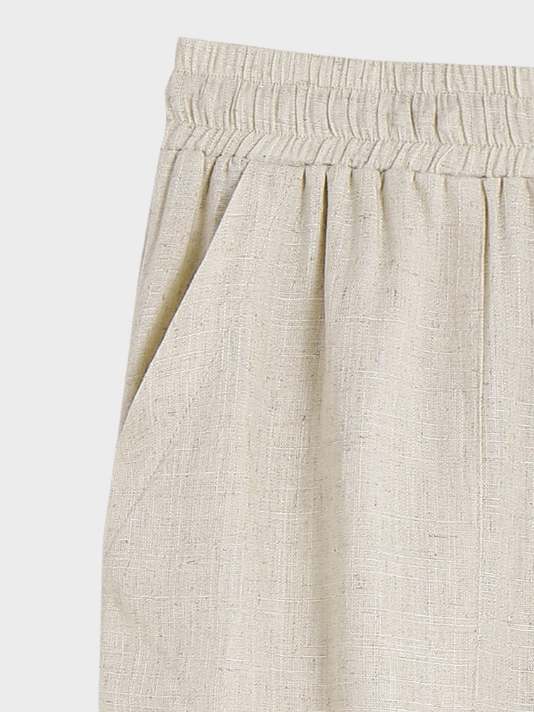 Melange Linen Trousers