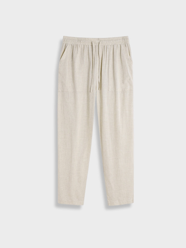 Melange Linen Trousers