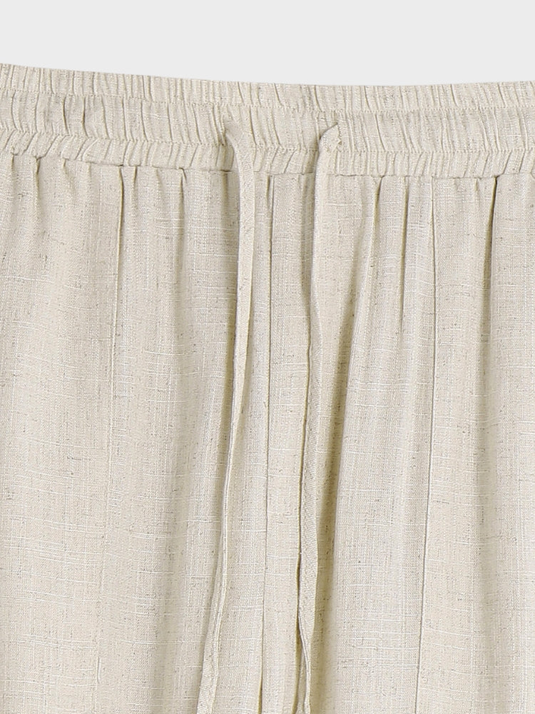 Melange Linen Trousers