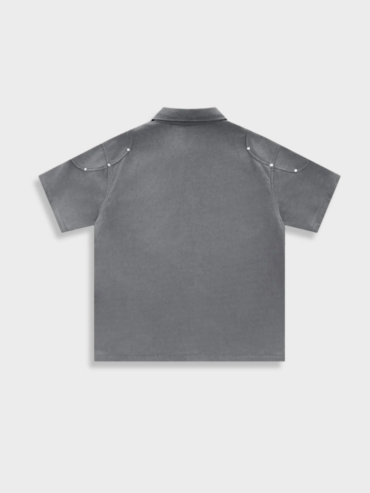 Vintage Skicen Suede Buttons Shirts