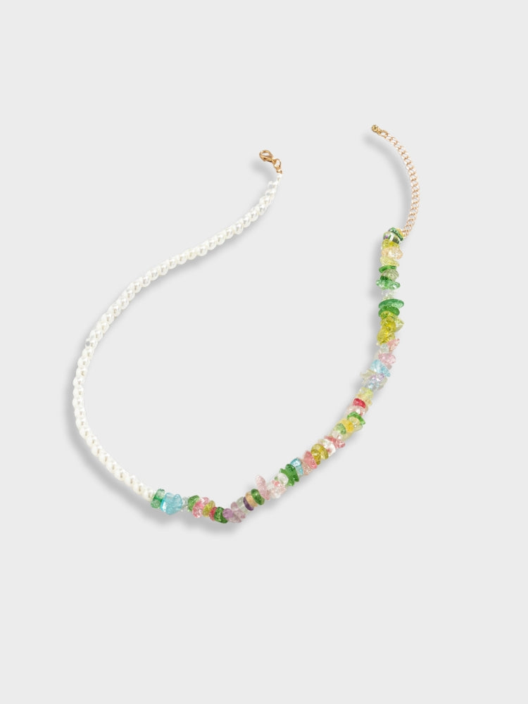Asymmetrical Color Pearl Beach Necklace