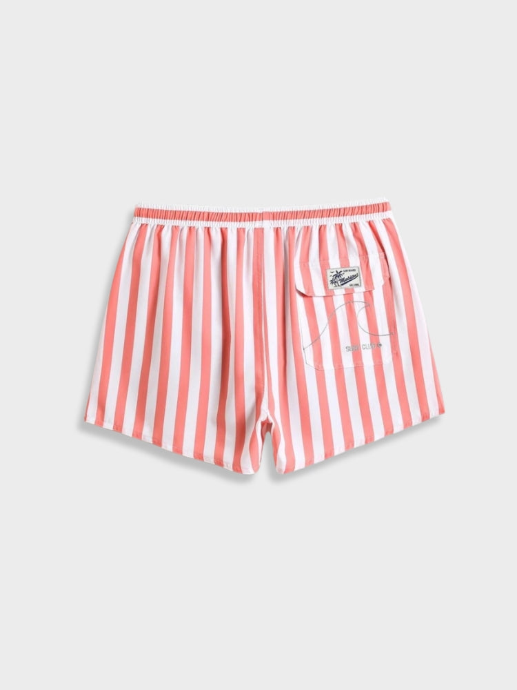 Old Money Striped Red Swimshorts
